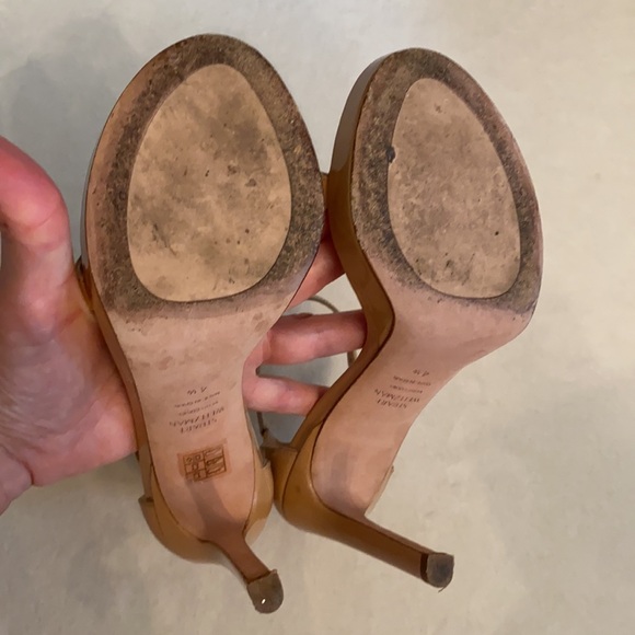 Stuart Weitzman | Patent Leather Ankle Strap Platform Heel Sandal ZW62912 (4.5) - Picture 15 of 16